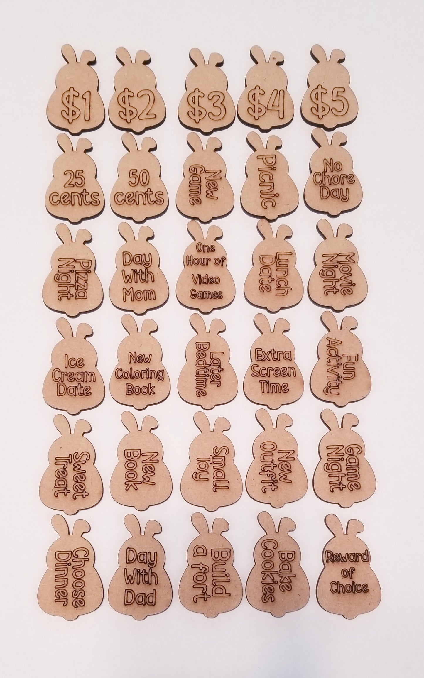 Easter Egg Tokens 30ct with Gift Bag | Real Wood