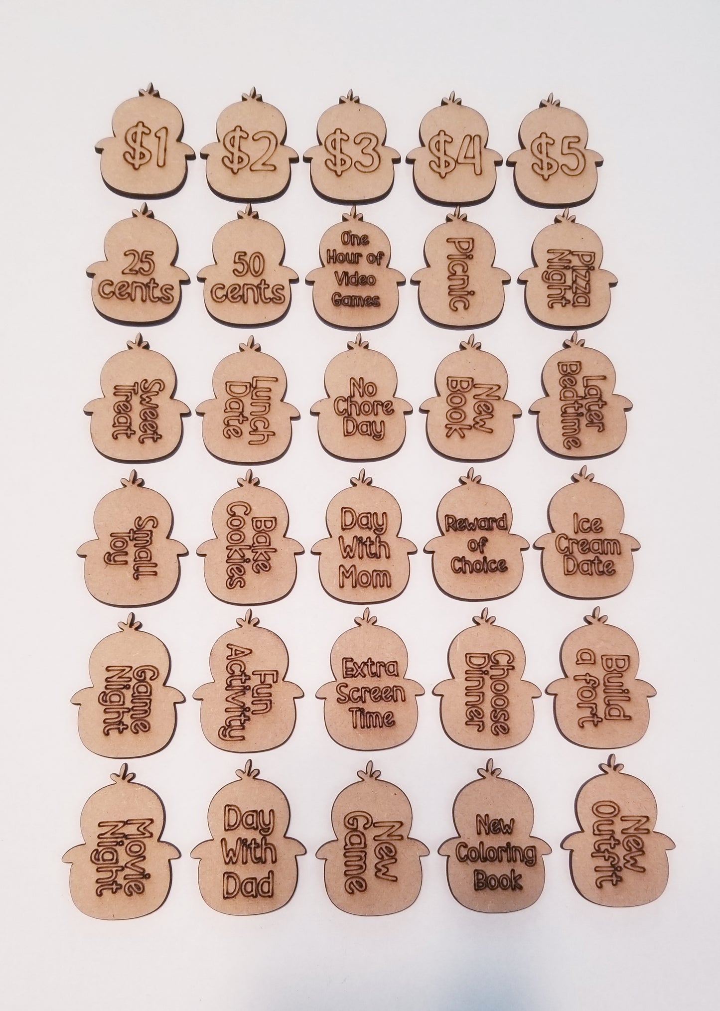 Easter Egg Tokens 30ct with Gift Bag | Real Wood