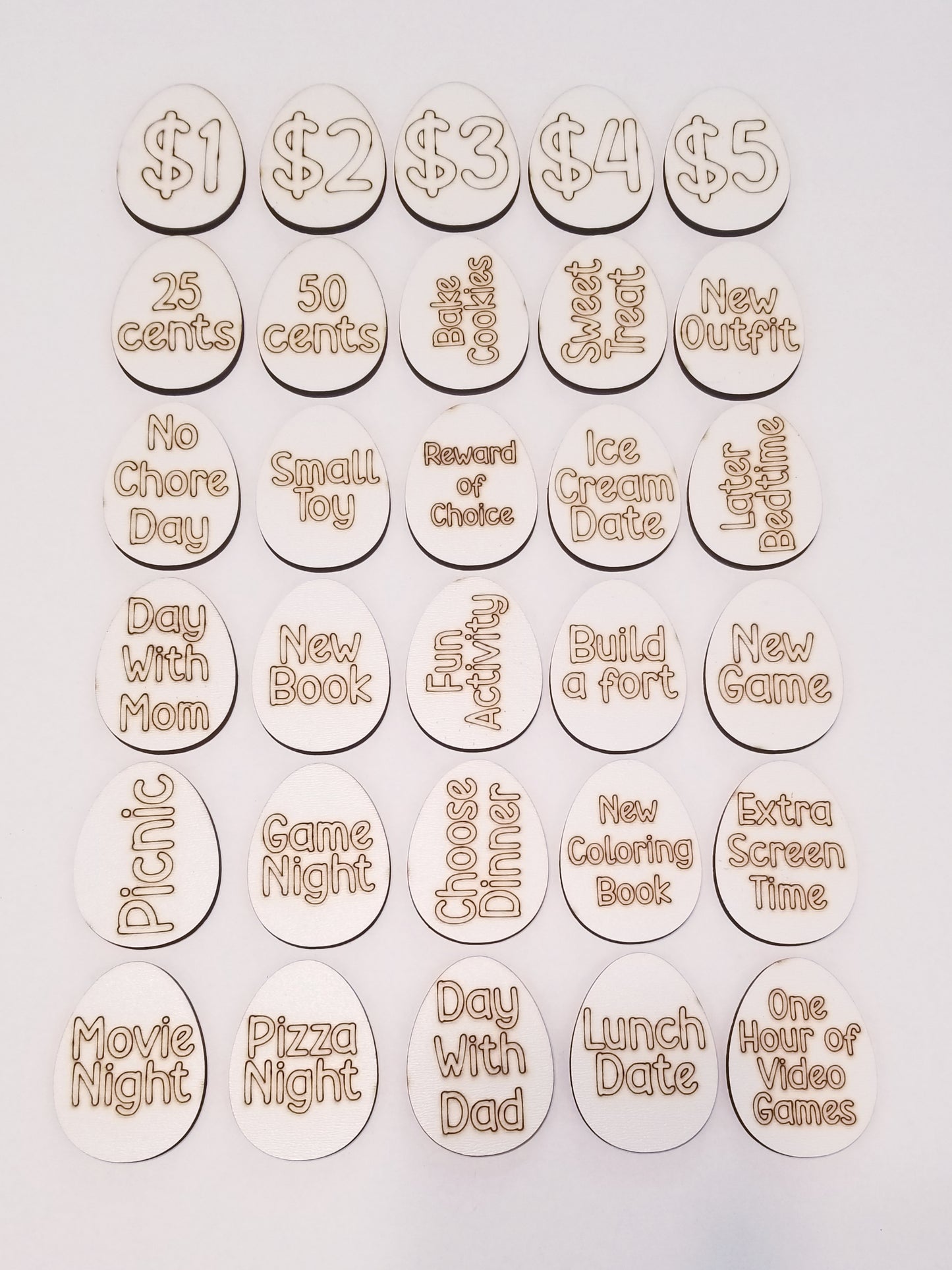 Easter Egg Tokens 30ct with Gift Bag | Real Wood