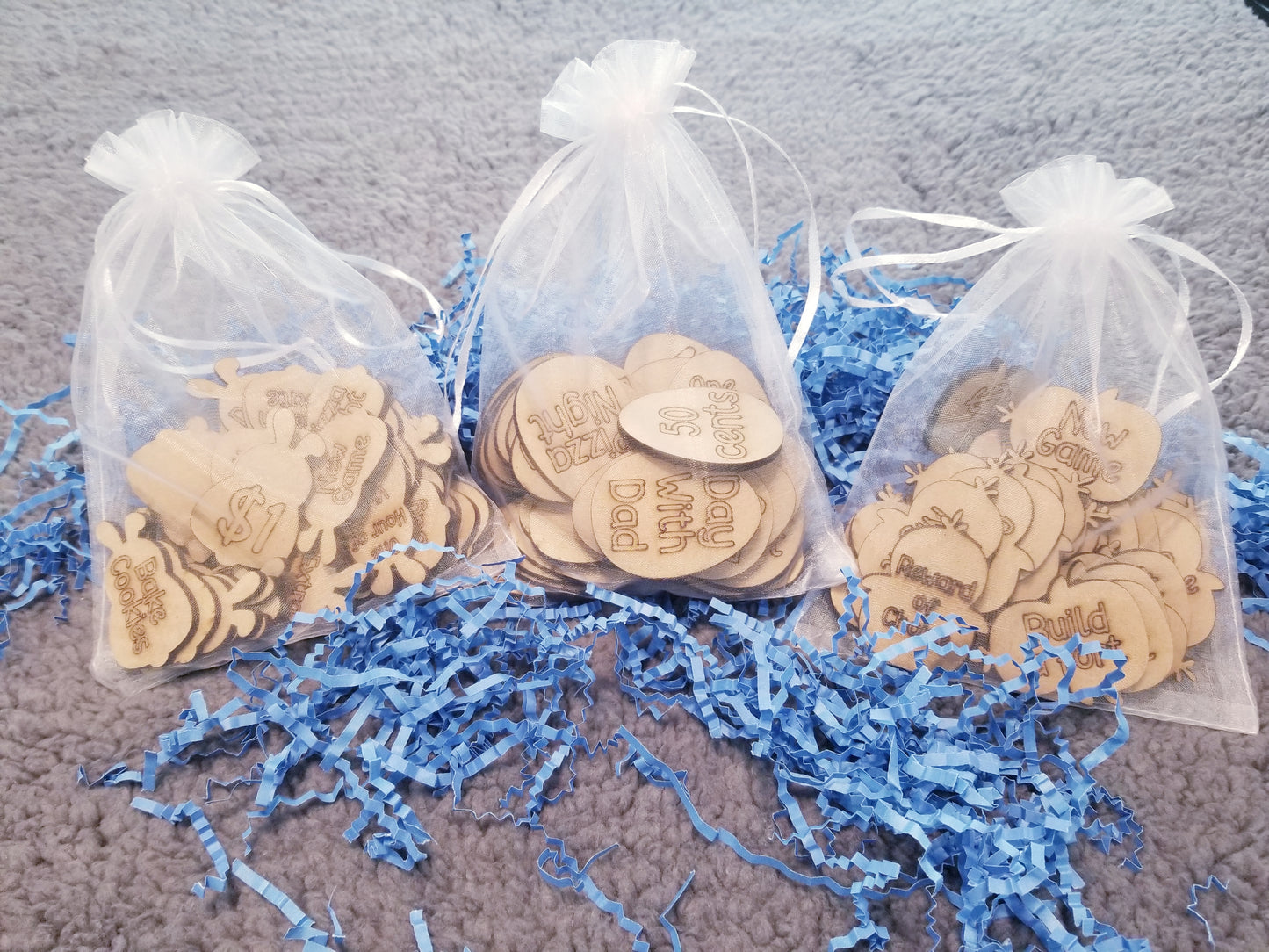 Easter Egg Tokens 30ct with Gift Bag | Real Wood